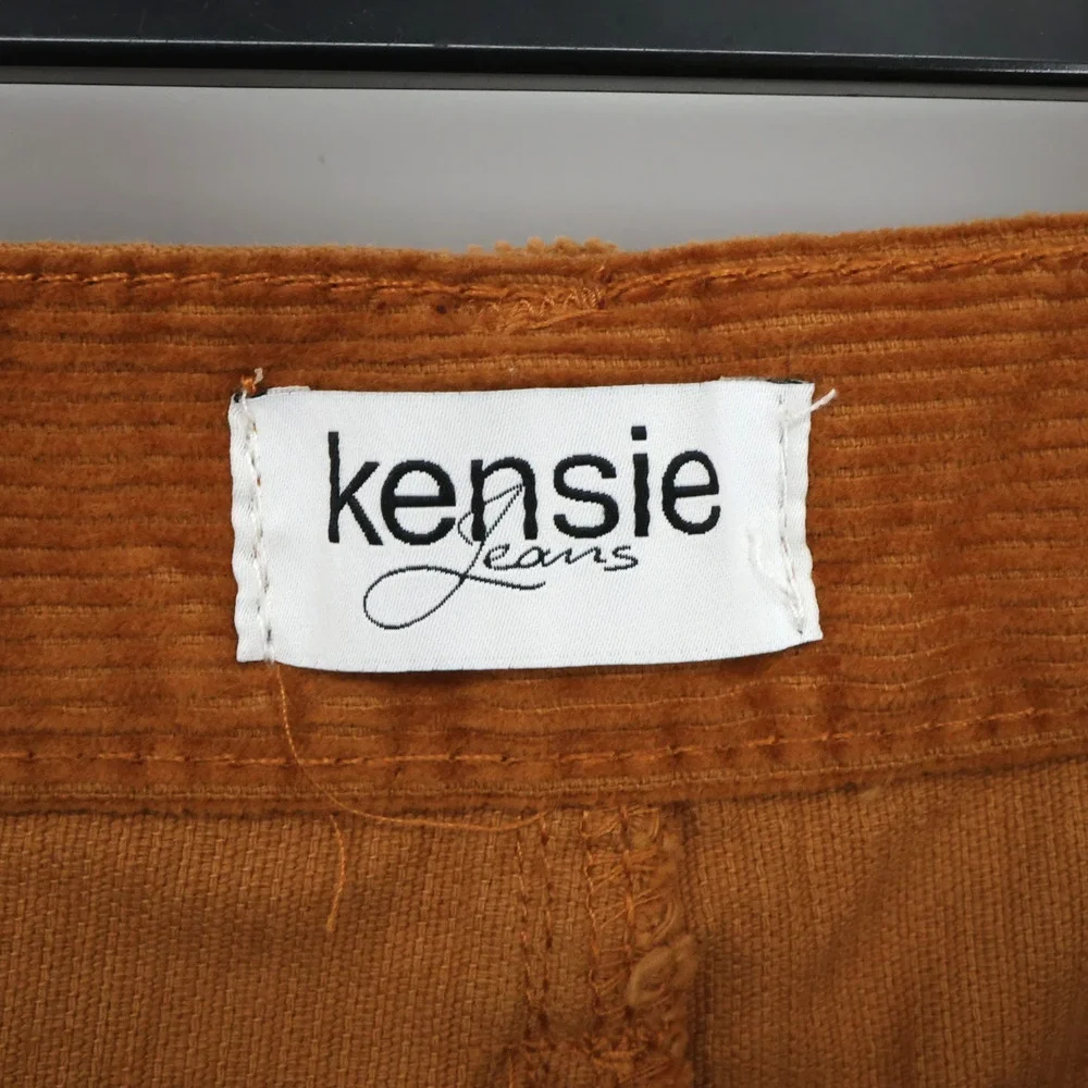 Kensie Skirt Womens 8 Waist 29 Rust Brown Corduroy Button Front Pockets New